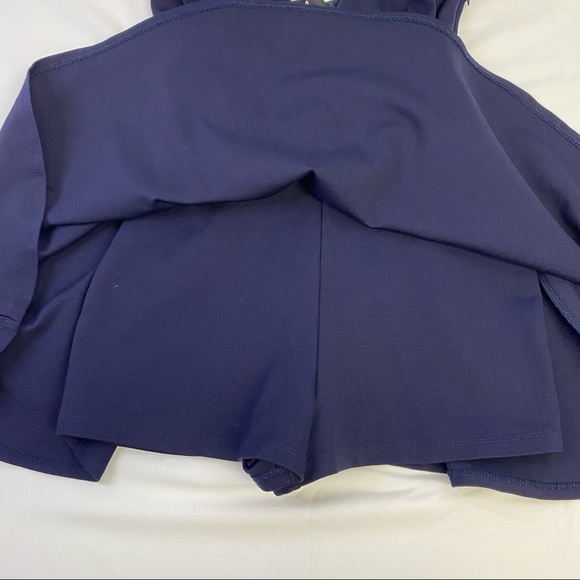 Lulu's  “I Feel Good” Skort Skater Dress Navy Blue Plunging V-Neck - Picture 10 of 12